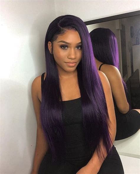 purple wig human hair